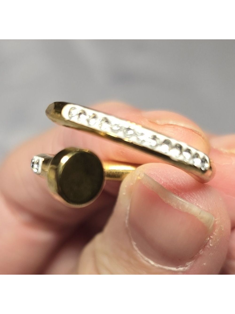 Gold and Silver Nail Design Ring - Picture 2 of 4